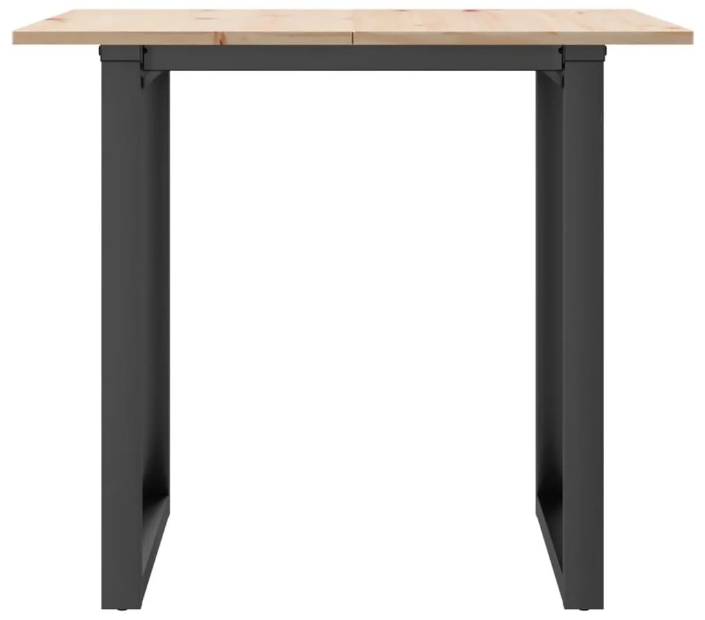 Mesa de jantar estrutura em O 90x90x75 cm pinho e aço