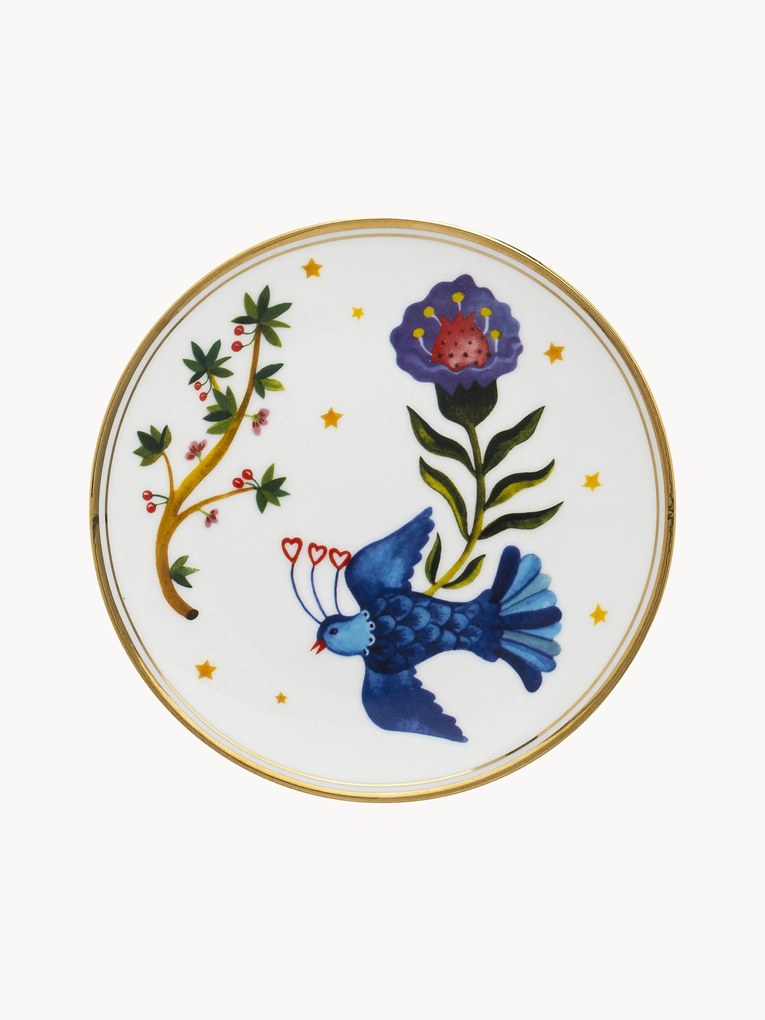 Prato para bolos em porcelana artesanal Fabula