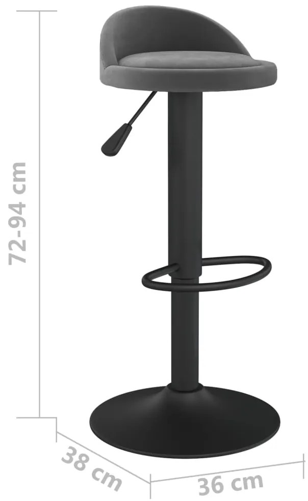Bancos de bar 2 pcs veludo cinzento-escuro