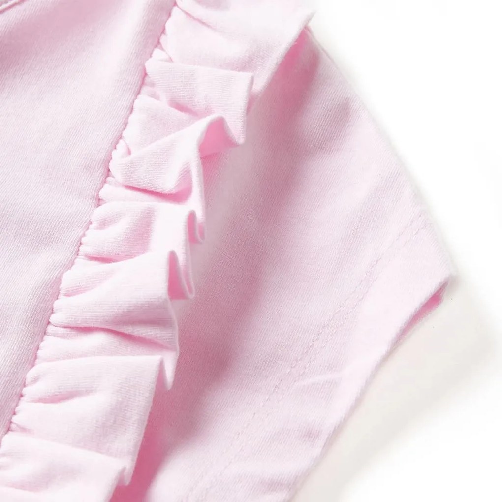 Vestido de criança com folhos rosa-claro 116