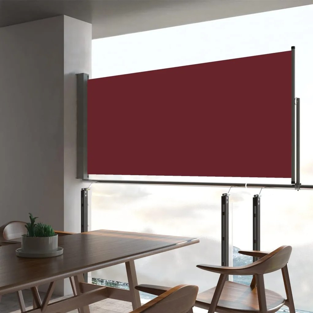 vidaXL Toldo lateral retrátil para pátio 60x300 cm vermelho