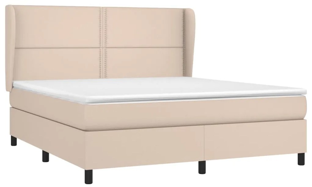 Cama com molas/colchão 180x200 cm couro artificial cappuccino