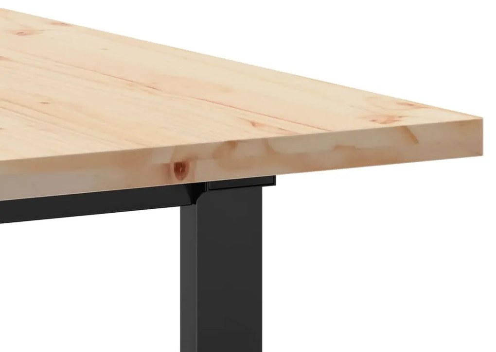 Mesa de jantar estrutura em O 160x80x75,5cm pinho/aço