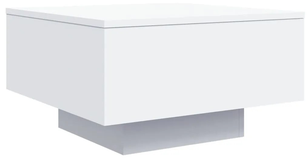 Mesa de centro com luzes LED 55x55x31 cm branco