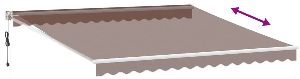 Toldo retrátil automático 400x300 cm castanho