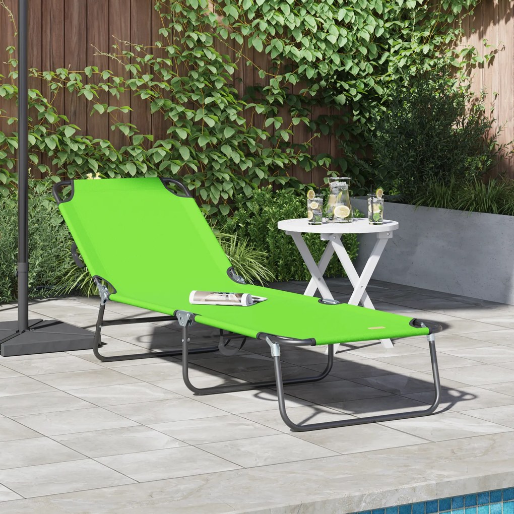 vidaXL Espreguiçadeira Dobrável Verde Tecido Oxford 600D