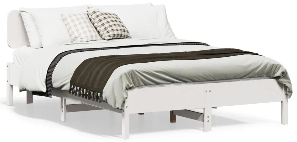 vidaXL Cama sem colchão 120x200 cm madeira de pinho maciça branco