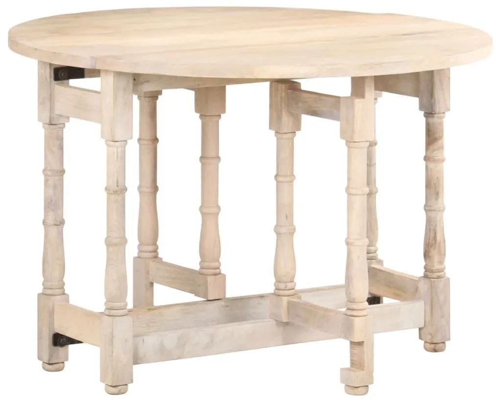 Mesa de jantar redonda 110x76 cm madeira de mangueira maciça