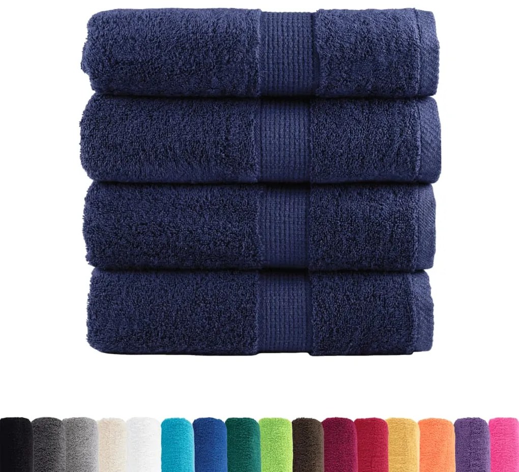 Toalhas mãos premium SOLUND 4pcs 30x30cm 600 g/m2 azul-marinho