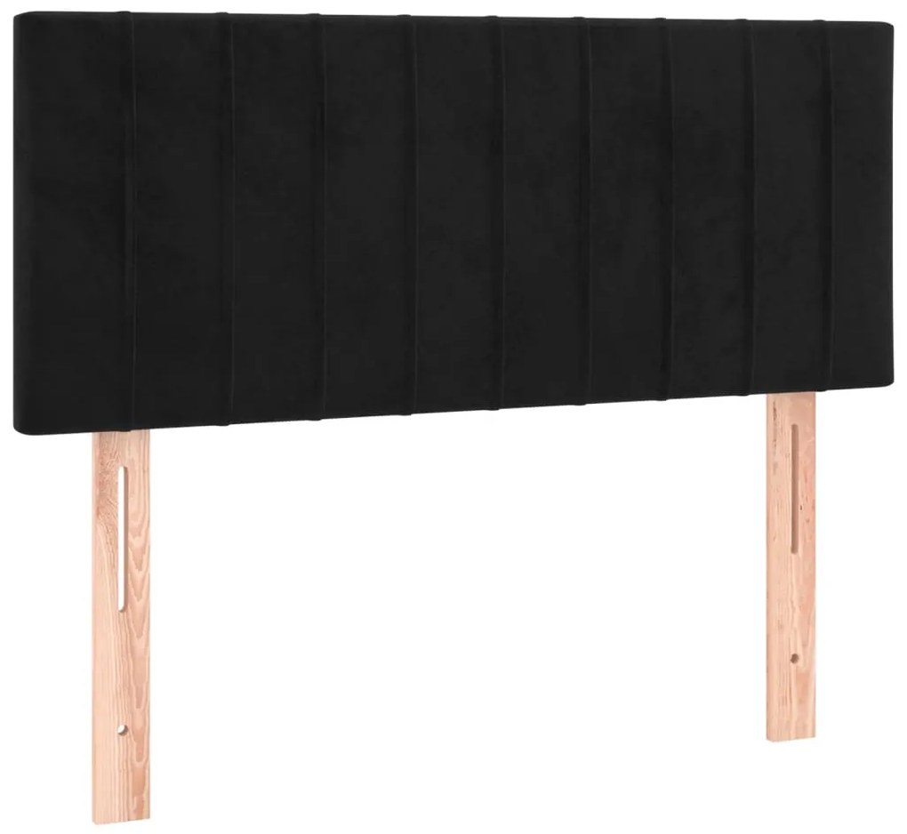Cama com molas/colchão 90x200 cm veludo preto