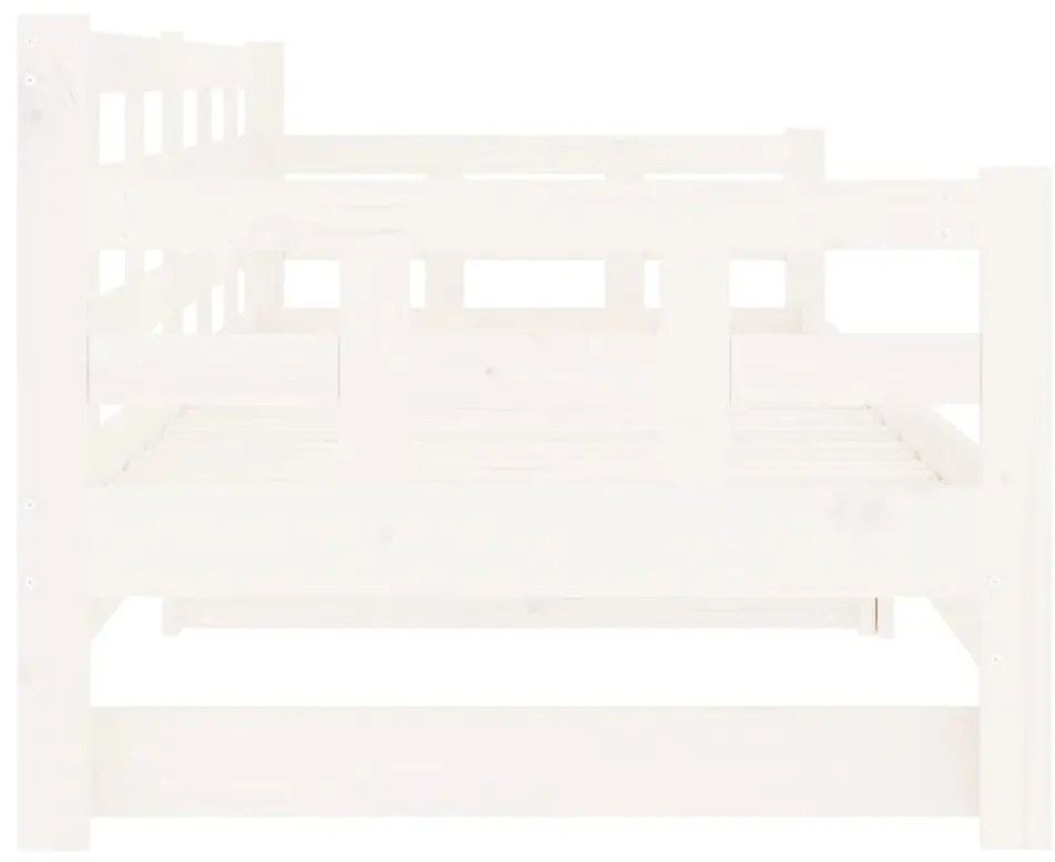 Estrutura sofá-cama de puxar 2x(80x200) cm pinho maciço branco