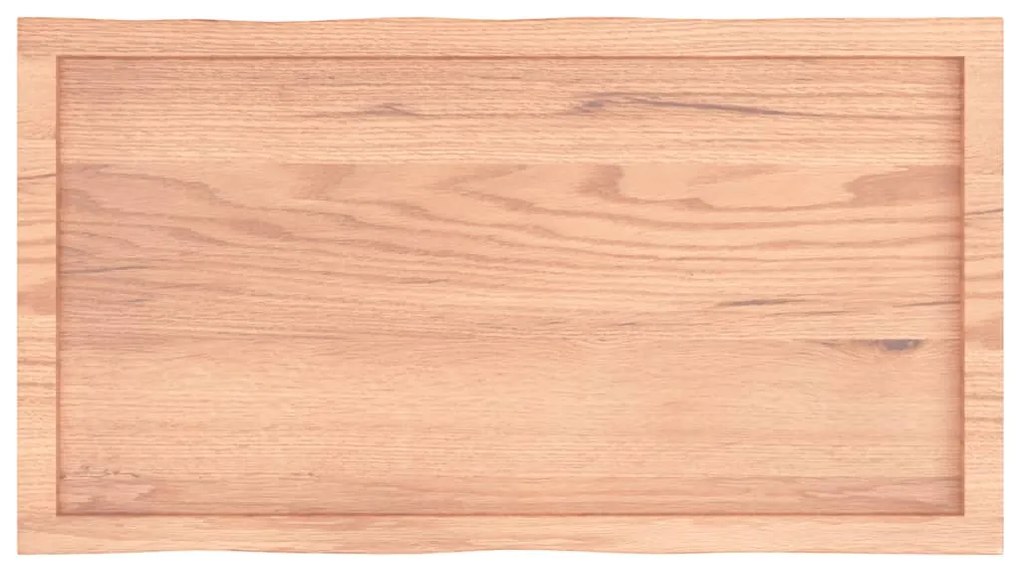 Tampo de mesa com bordas vivas carvalho tratado castanho-claro