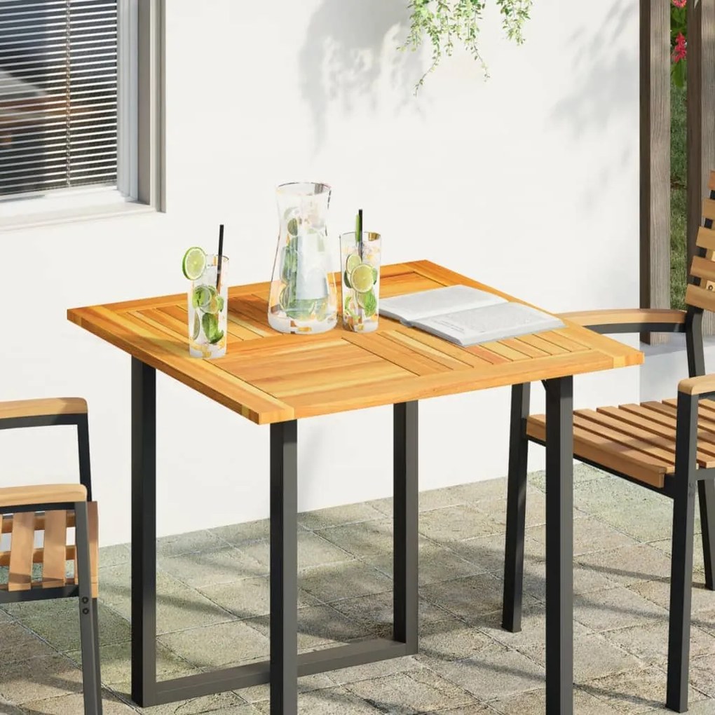 vidaXL Tampo de mesa quadrado 80x80x2,2 cm madeira de acácia maciça
