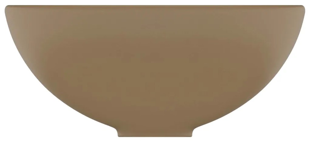 Lavatório WC luxuoso redondo 32,5x14cm cerâmica creme mate