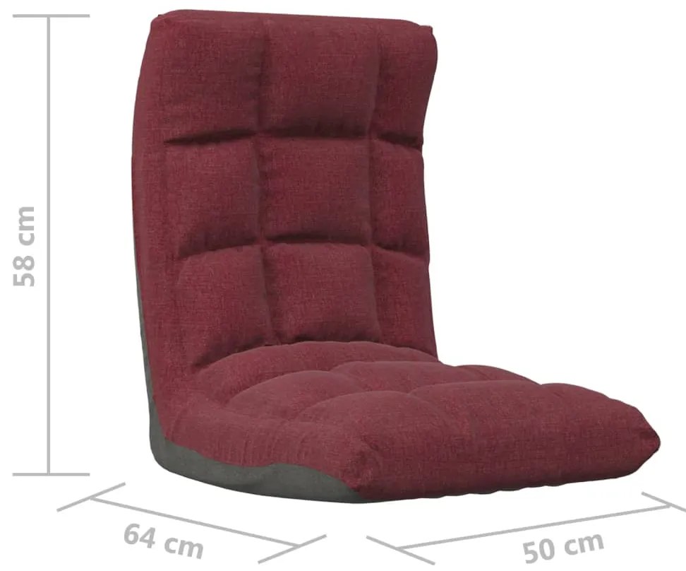 Colchão/cadeira de piso dobrável tecido vermelho tinto