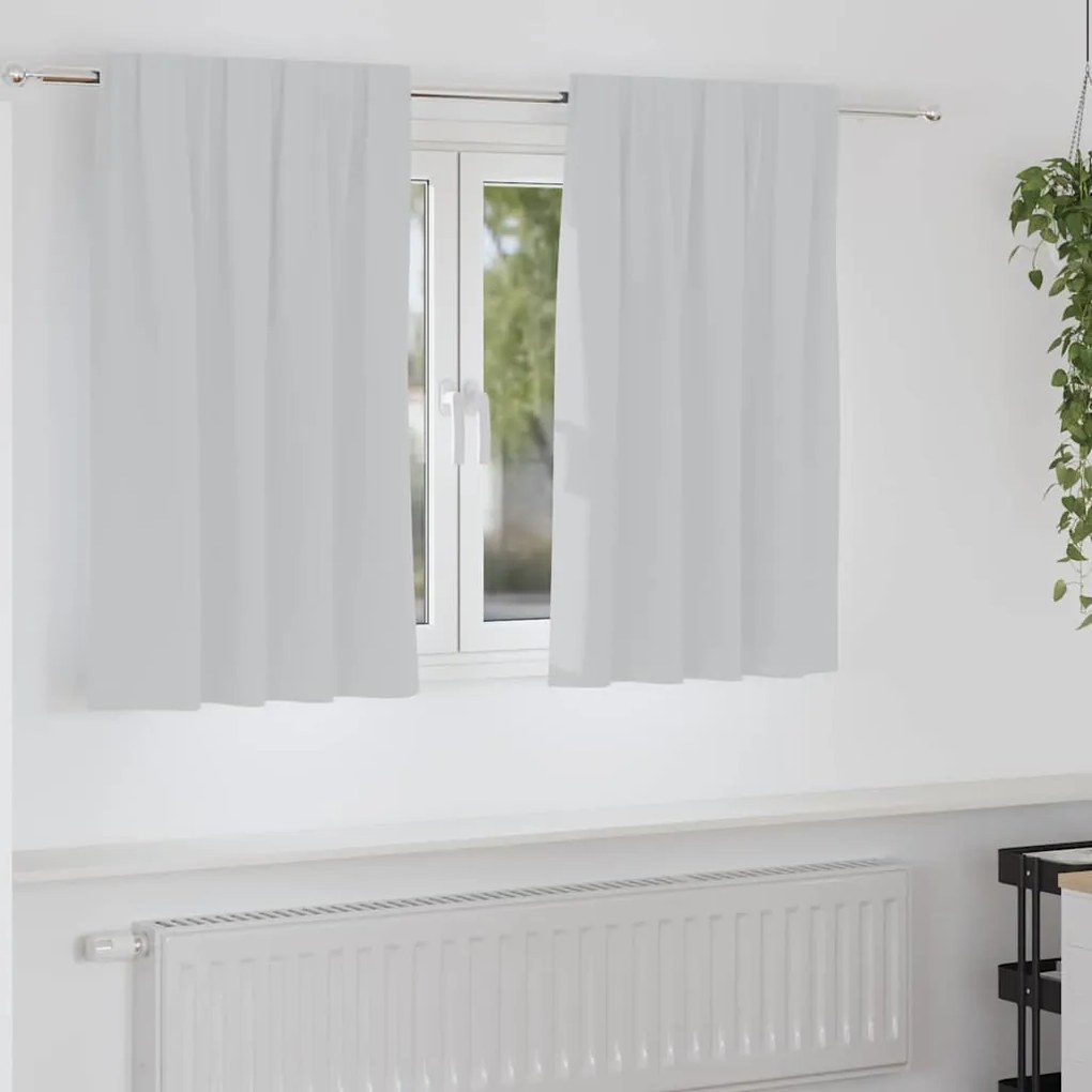 vidaXL Cortinas Blackout com Argolas 2 pcs Cinza Claro 140 x 140 cm