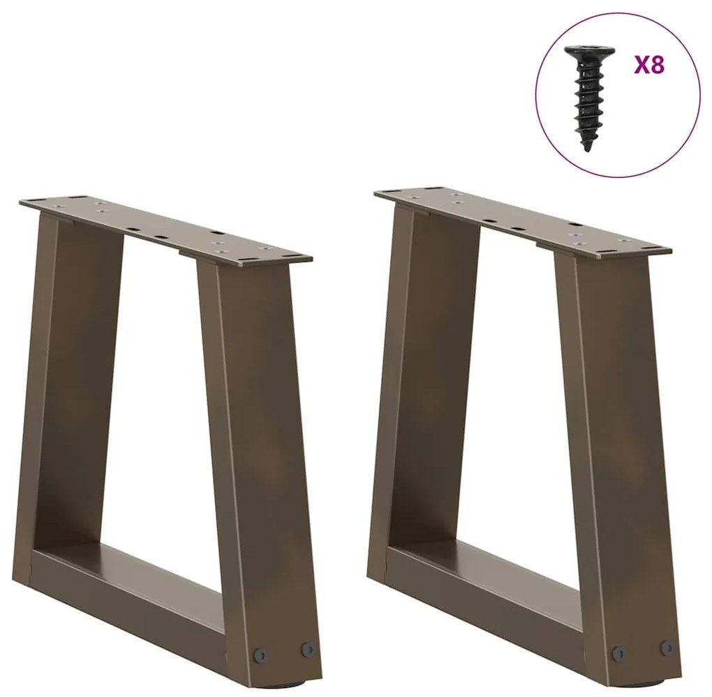 Pés para mesa de centro em formato de V, 2 peças, aço natural, 30x(30-