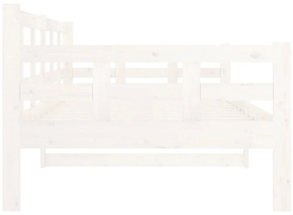 Sofá-cama 90x190 cm madeira de pinho maciça branco