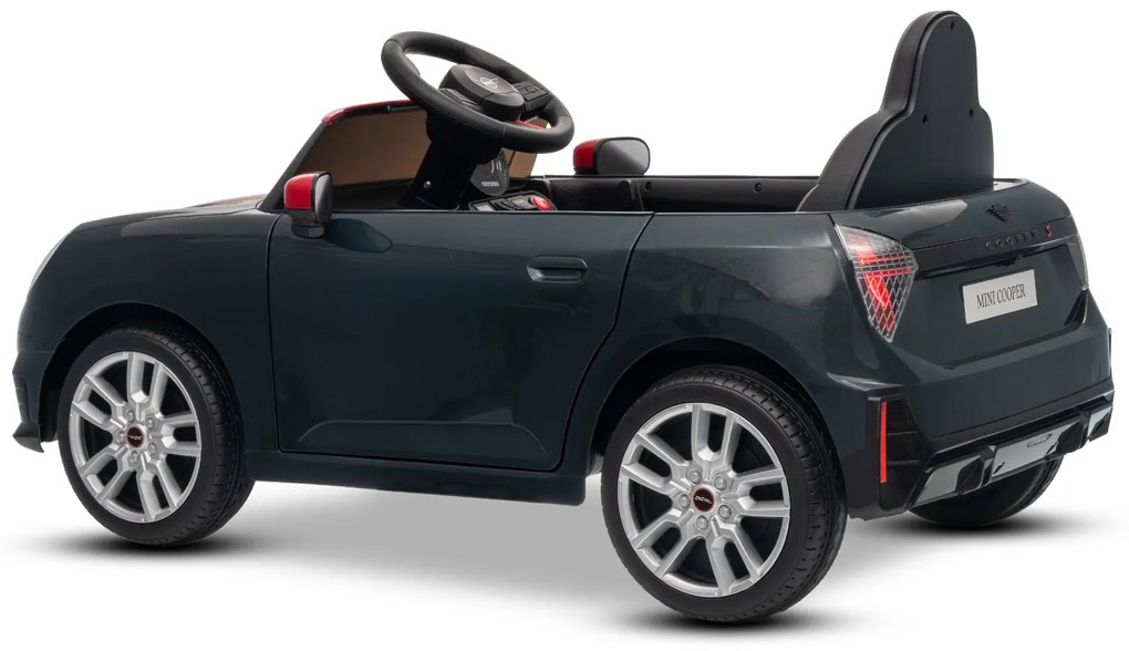Carro elétrico para crianças 12V Mini Cooper MP3 Player com Controlo remoto, bateria de Lítio Licença Original Preto