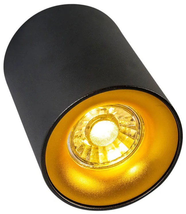 LED Foco inteligente preto com dourado incl. Fonte de luz GU10 WiFi - Ronda Design,Moderno