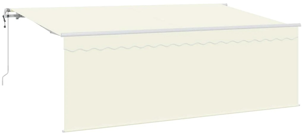 vidaXL Toldo Retrátil Creme 400 x 200 cm Poliéster e Alumínio