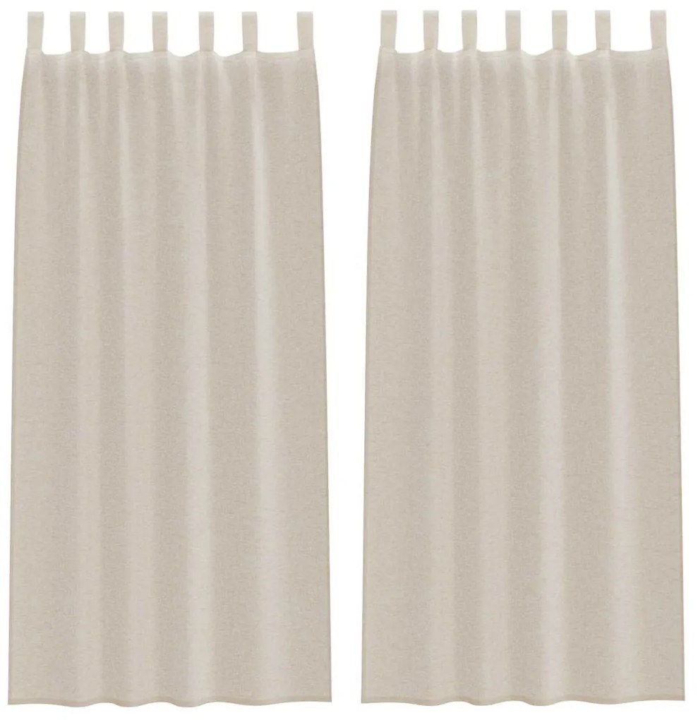 Cortinas com cortinas 2 pcs Areia 140 x 245 cm Poliéster