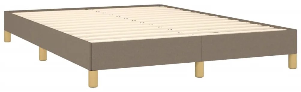 Cama sem colchão 140x200 cm tecido castanho-acinzentado