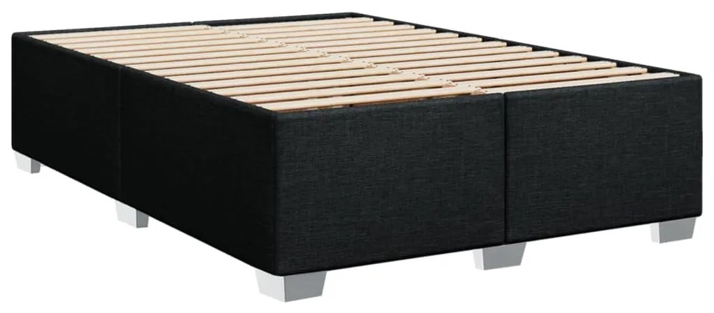 Cama com molas/colchão 140x200 cm tecido preto