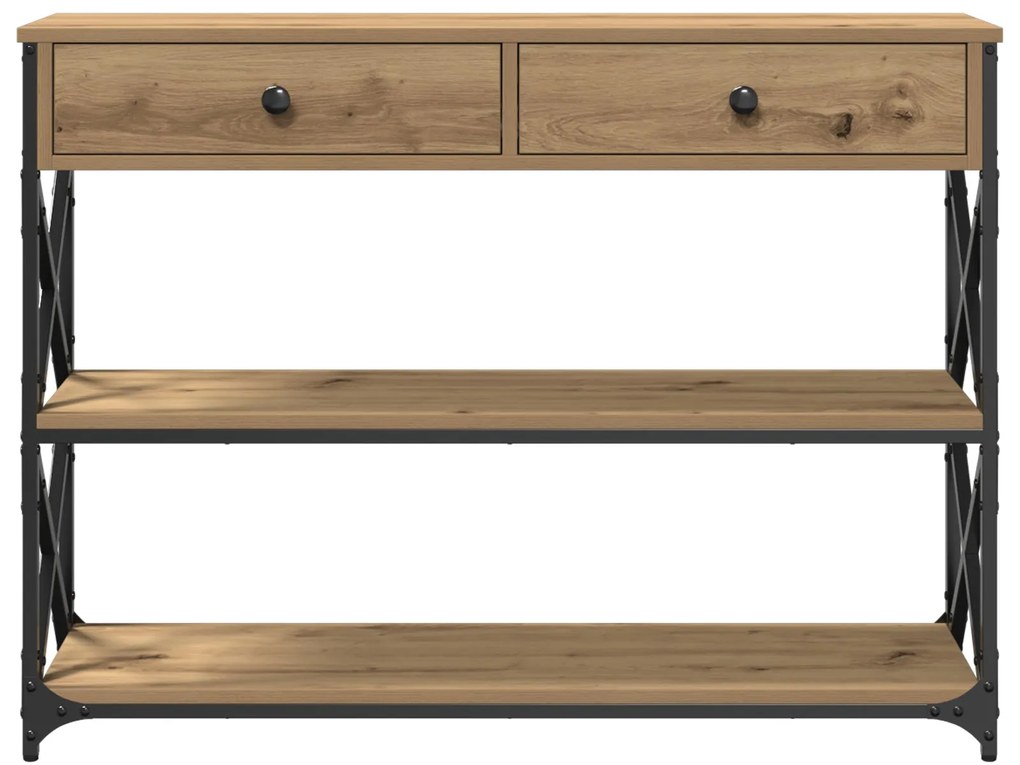 Mesa de Console vidaXL Carvalho Artesanal 100x28x75 cm Madeira Engenhe