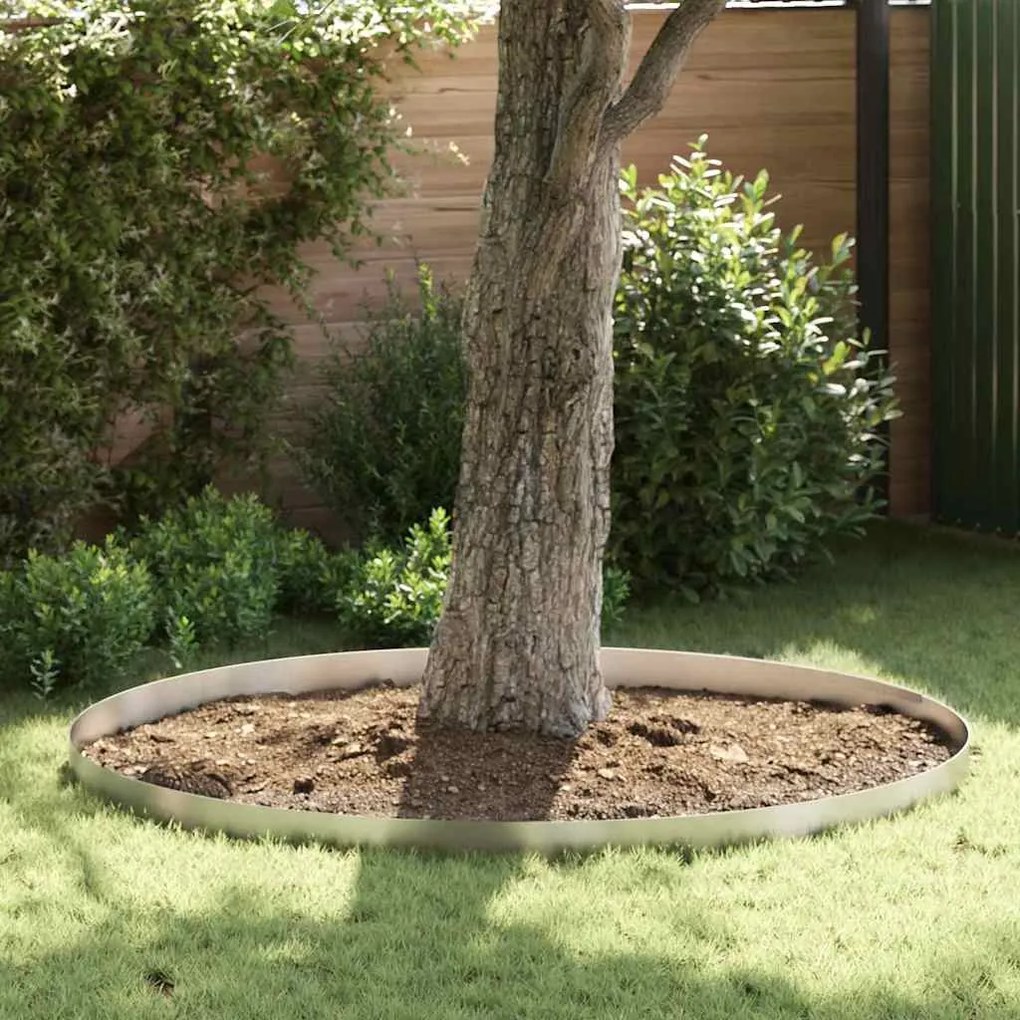 vidaXL Acabamento de Jardim Prateado 450 x 15 cm Aço inoxidável