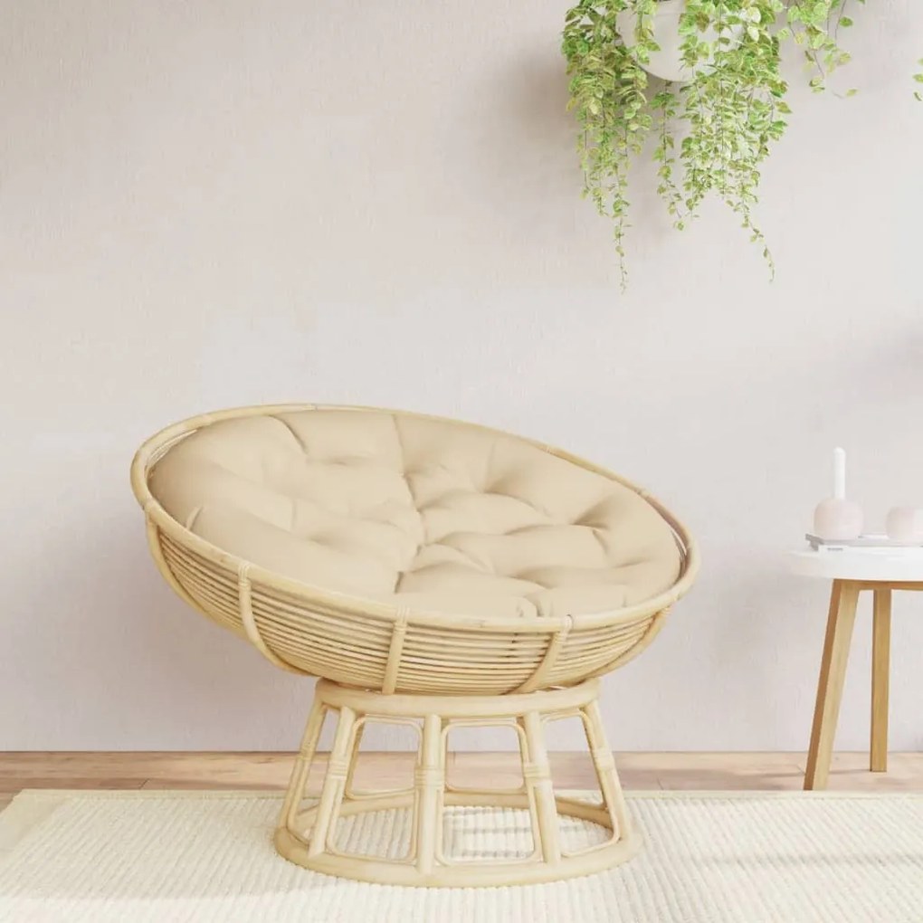 vidaXL Almofadão redondo Ø 100 x11 cm tecido oxford bege