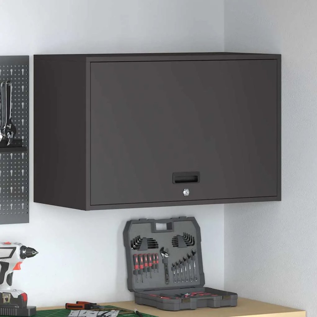 vidaXL Armário de parede para garage Preto 80 x 40 x 53 cm