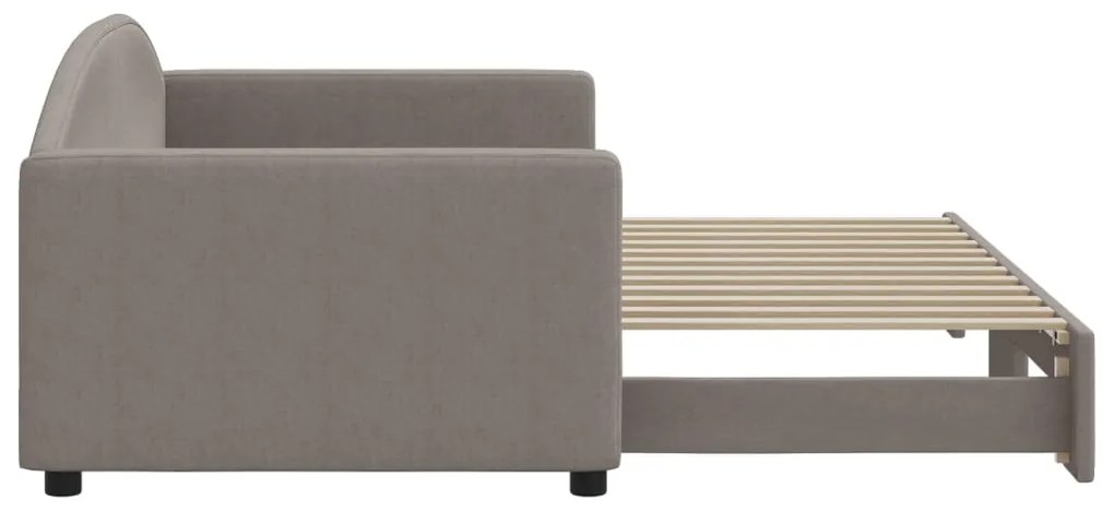 Sofá-cama com gavetão 90x200 cm tecido cinzento-acastanhado