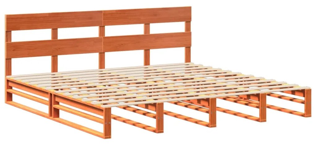 Cama sem colchão 180x200 cm pinho maciço castanho-mel