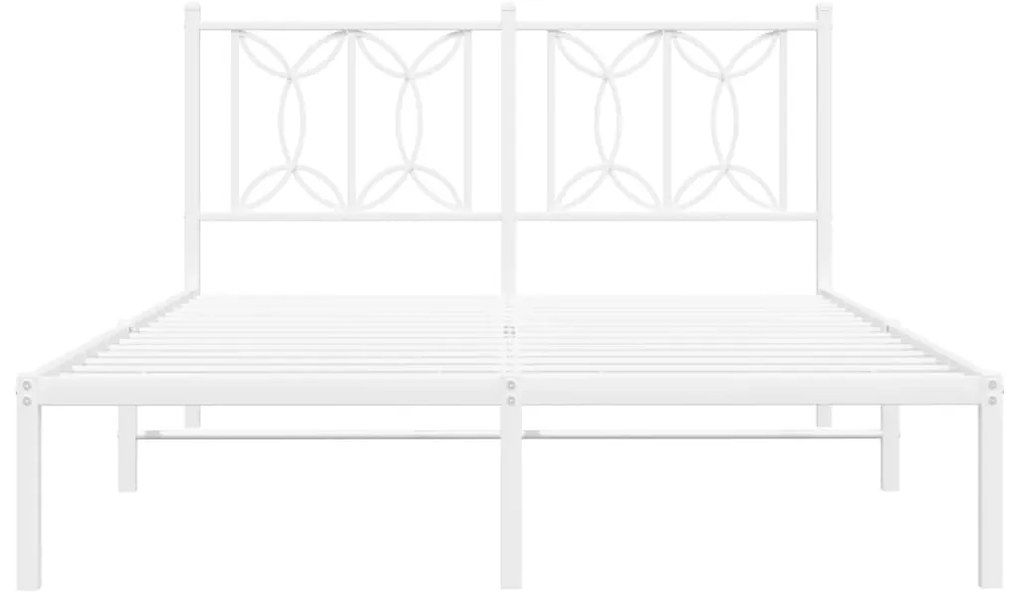 Estrutura de cama com cabeceira 140x190 cm metal branco