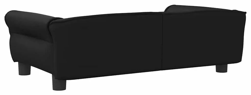 Cama para cães 95x55x30 cm couro artificial preto