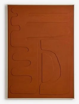 Quadro Decorativo 100x140 Cm Pintado À Mão Sobre Tela Avilon Vermelho Argila - Sklum