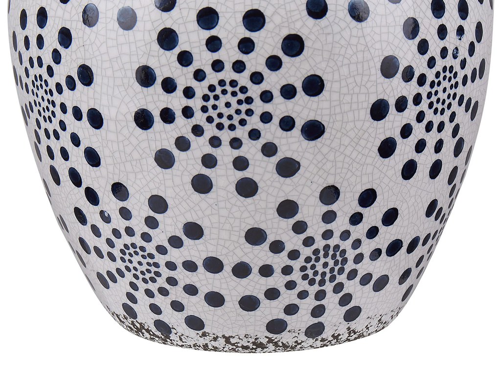 Vaso branco e azul marinho 19 cm MILETOS Beliani