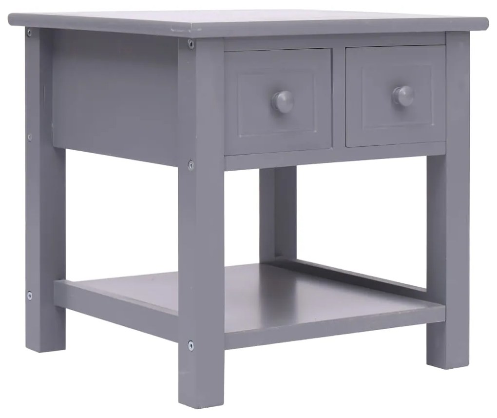vidaXL Mesa de apoio 40x40x40 cm madeira de paulownia cinzento