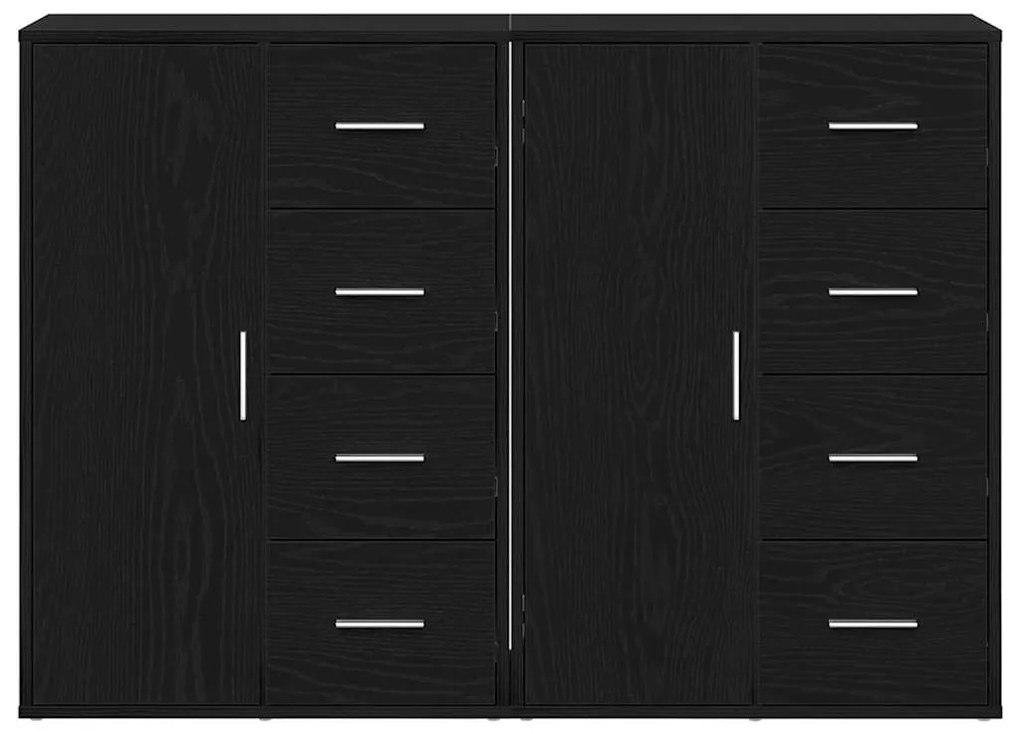 Buffets 2 pcs Carvalho Preto 60x31x84 cm Madeira Engenharia