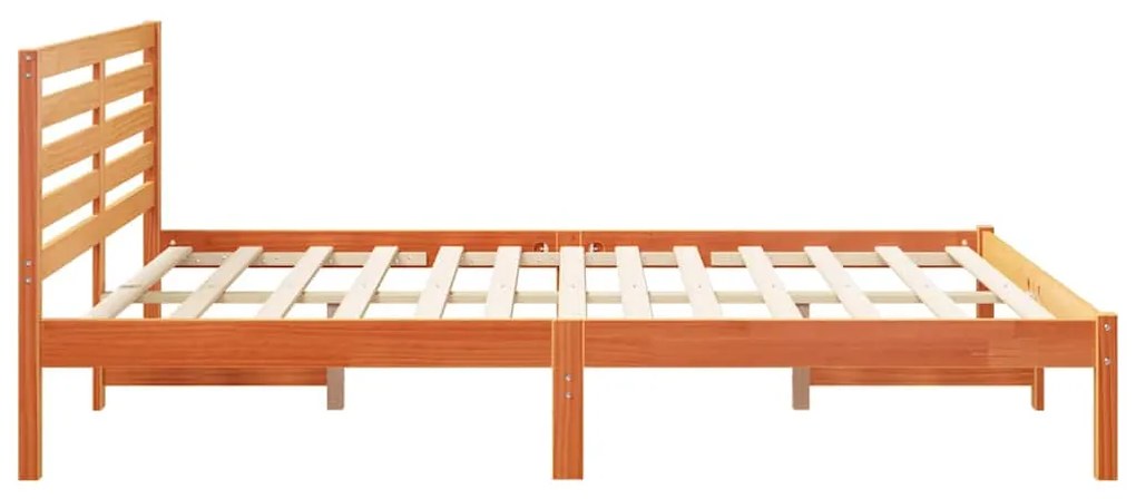 Estrutura da Cama com cabeceira Castanho-mel 140 x 200 cm