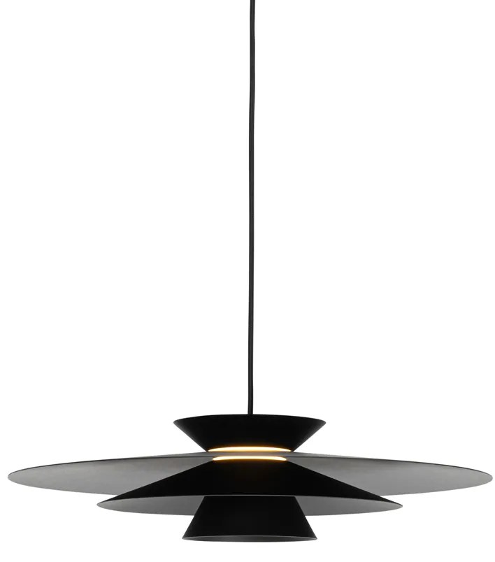 Candeeiro de suspensão design preto com LED regulável em 3 níveis - Pauline