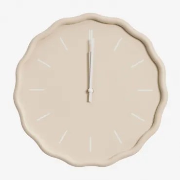 Relógio De Parede Ø35 Cm Em Mdf Tovarx Beige Creme - Sklum