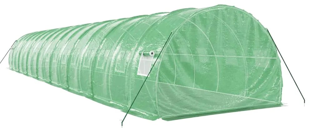 Estufa com estrutura de aço 48 m² 16x3x2 m verde