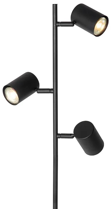 Candeeiro de pé inteligente preto 3 luzes incluindo 3 Wifi GU10 50mm - Jeana