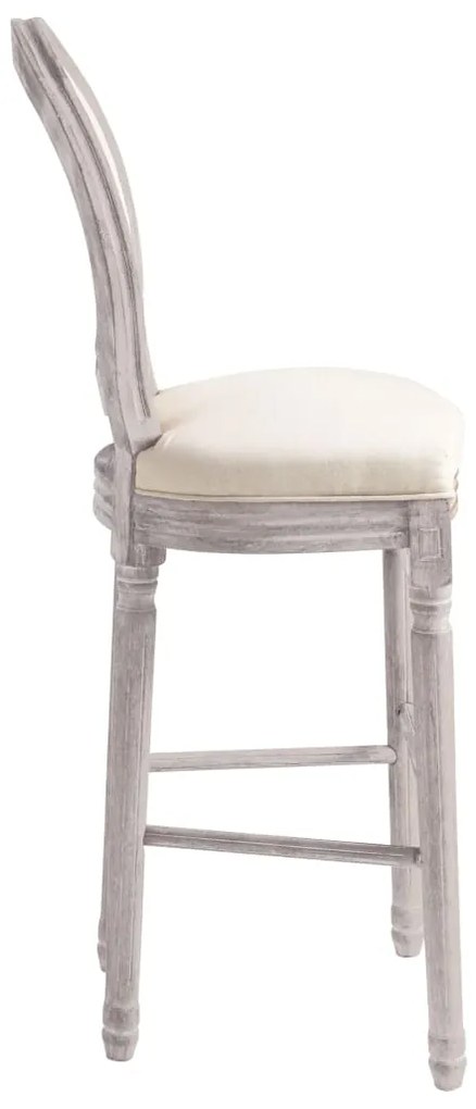 Bancos de bar 2 pcs linho branco