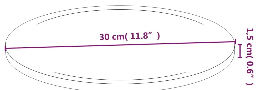 Tábuas de cortar 6 pcs Ø30x1,5 cm bambu