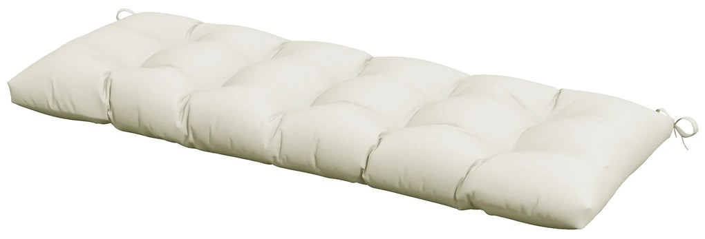 Outsunny Almofada para Banco 128x48x8 cm Almofada para Banco de Jardim Impermeável e Proteção UV 50+ para Jardim Terraço Creme | Aosom Portugal