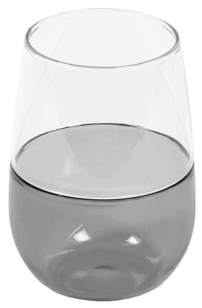 Kave Home - Copo grande Inelia de vidro transparente e cinzento