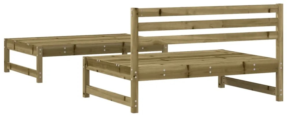2 pcs conjunto lounge de jardim madeira de pinho impregnada